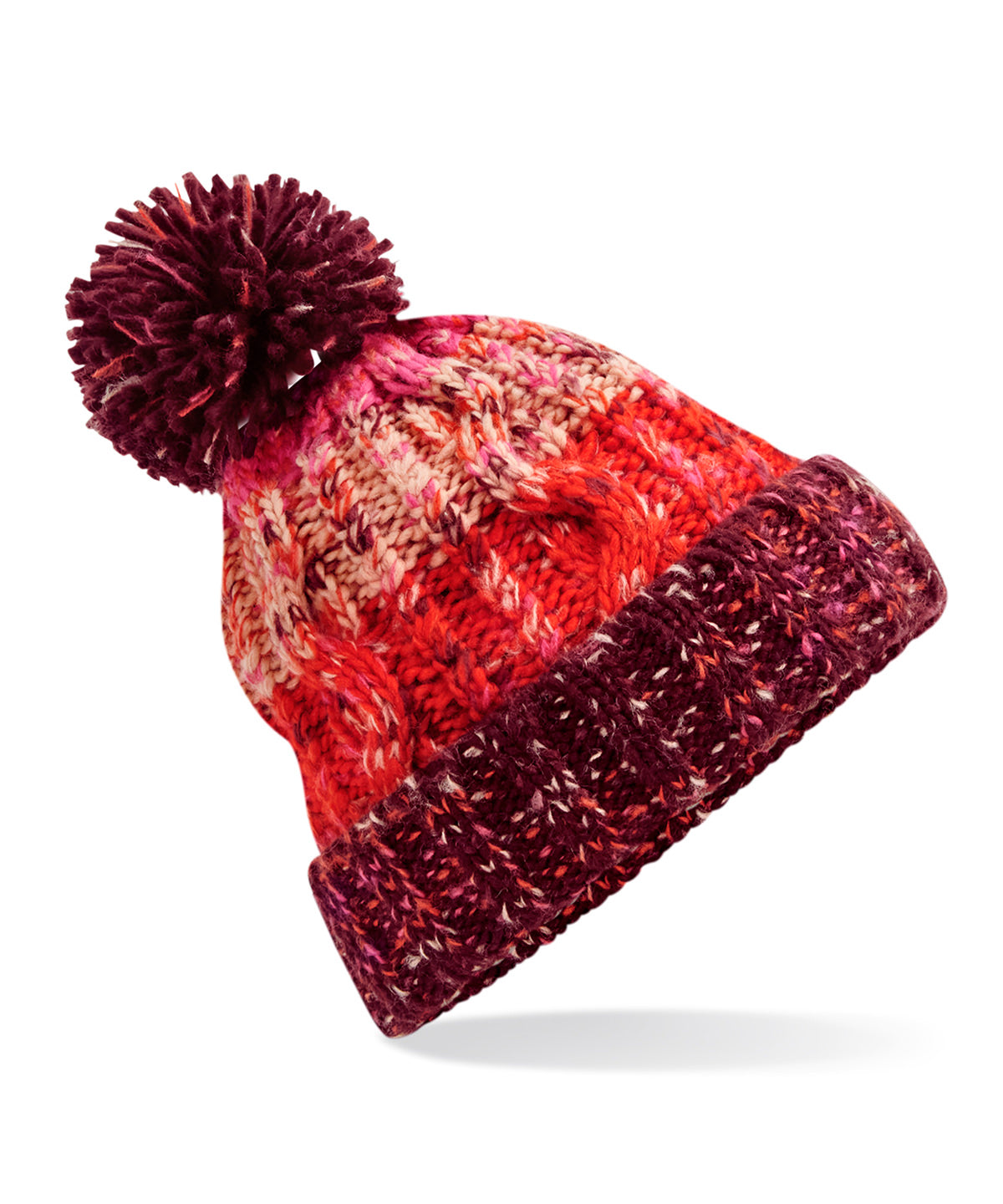 Beechfield Corkscrew pom pom beanie