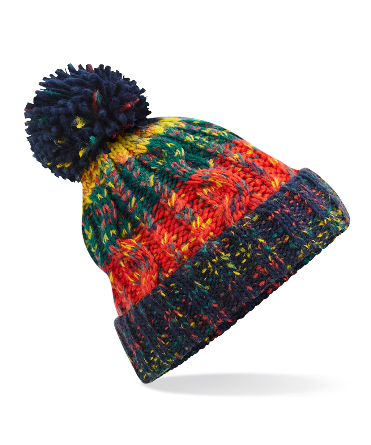 Beechfield Corkscrew pom pom beanie