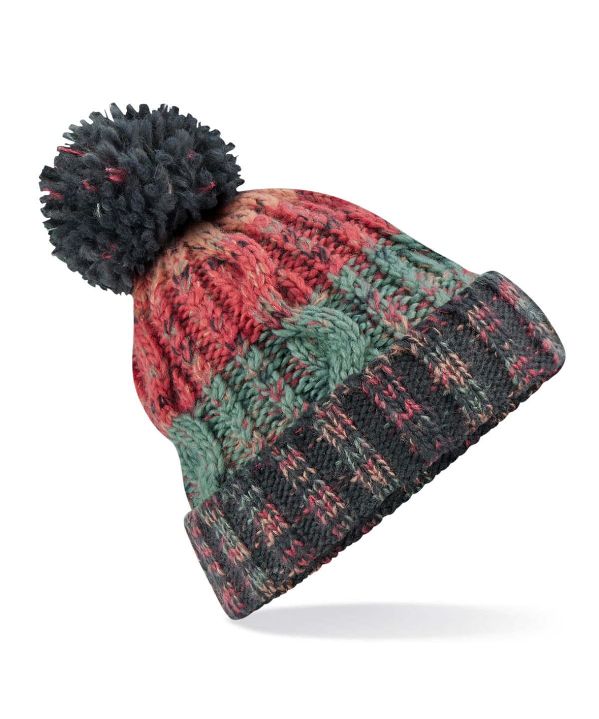 Beechfield Corkscrew pom pom beanie