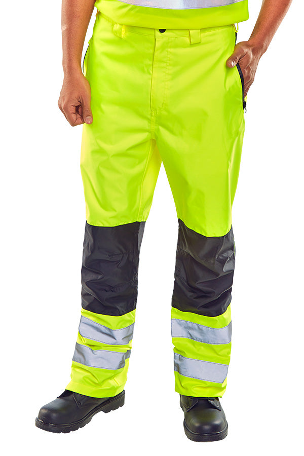 Beeswift Contrast Hi Viz Trousers Yellow