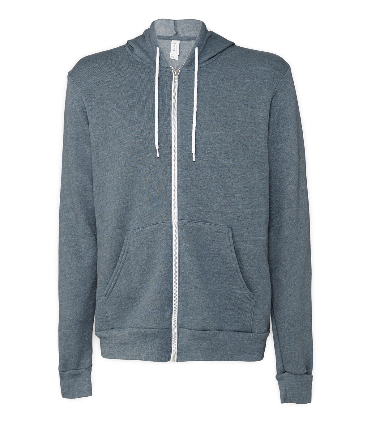 Bella Canvas Unisex Polycotton Fleece Full-Zip Hoodie - Heather Slate / XS - Hoodies