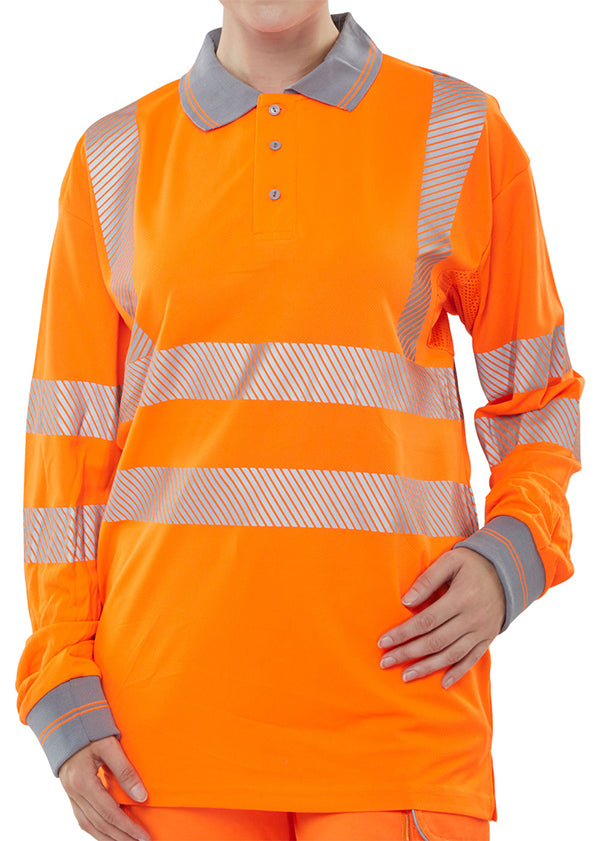 Beeswift Hiviz Executive Long Sleeve Polo