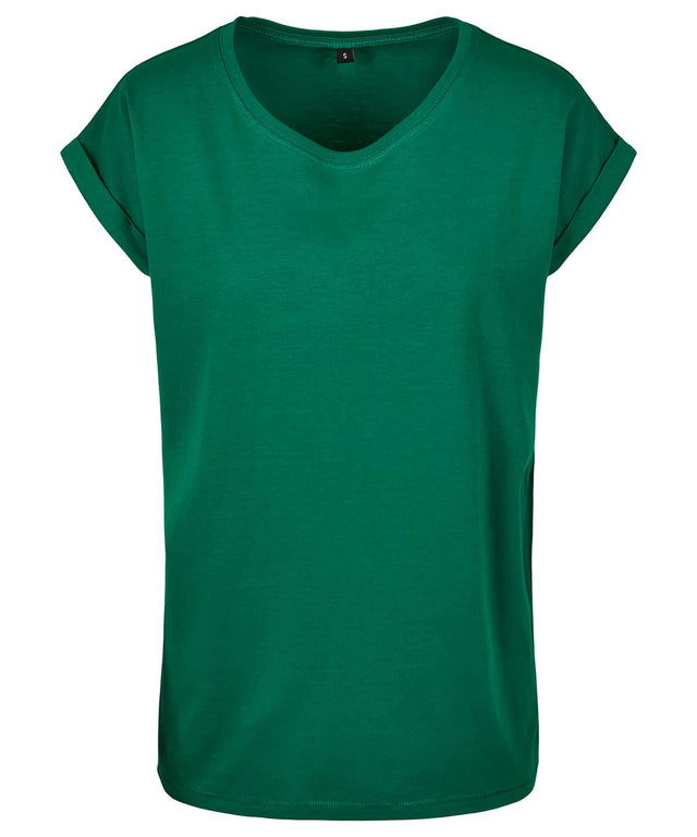 Build Your Brand Womens Extended Shoulder Tee Forest Green