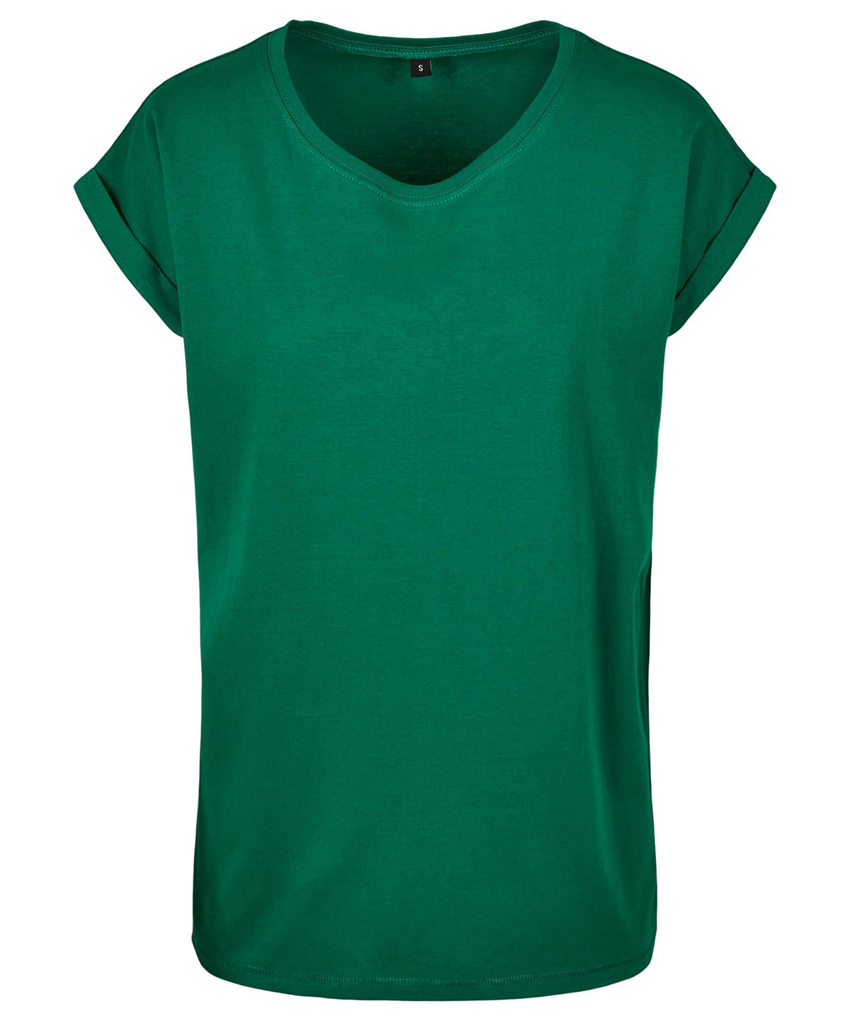 Build Your Brand Womens Extended Shoulder Tee Forest Green - XS - T-Shirts