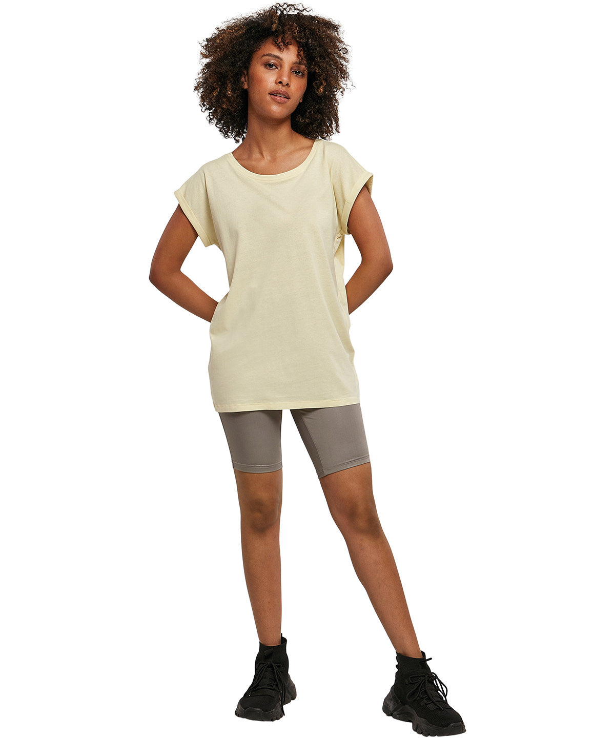 Build Your Brand Women’s Extended Shoulder Tee - T-Shirts