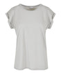 Build Your Brand Womens Extended Shoulder Tee Light Asphalt