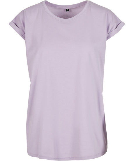 Build Your Brand Womens Extended Shoulder Tee Lilac