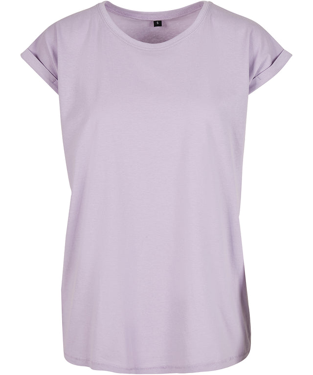 Build Your Brand Womens Extended Shoulder Tee Lilac