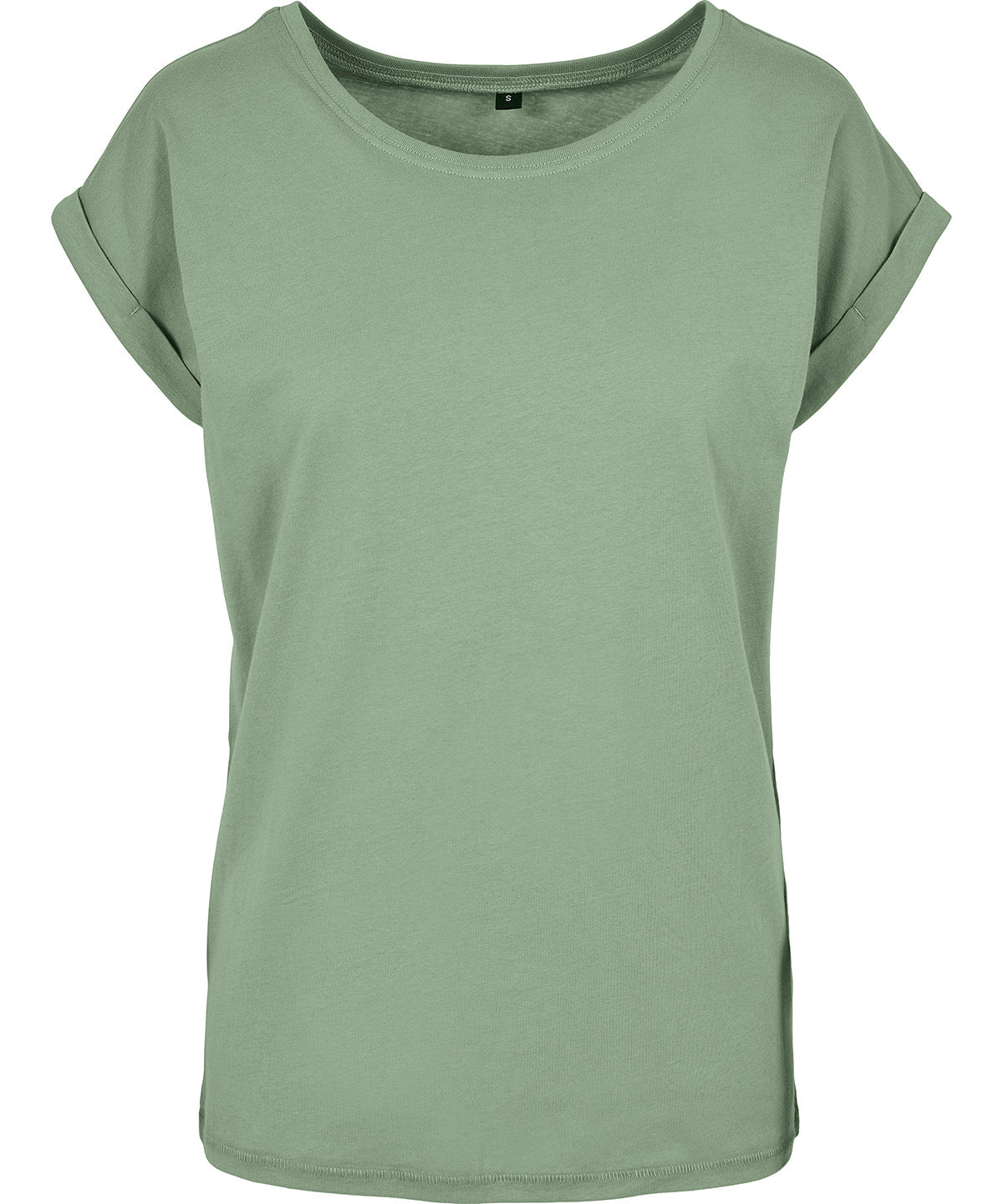 Build Your Brand Womens Extended Shoulder Tee Magic Salvia - XS - T-Shirts