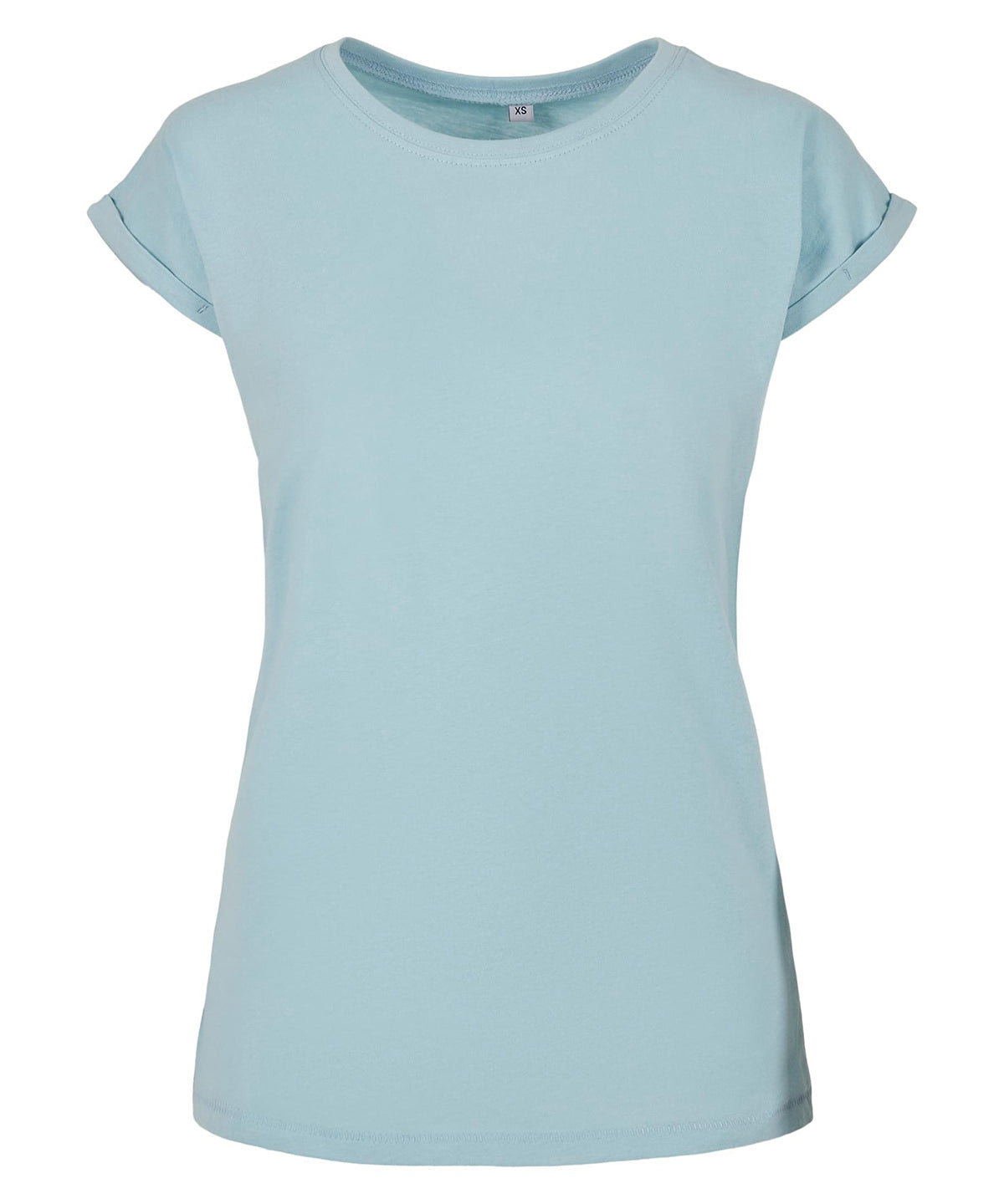 Build Your Brand Womens Extended Shoulder Tee Ocean Blue