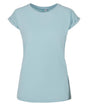Build Your Brand Womens Extended Shoulder Tee Ocean Blue