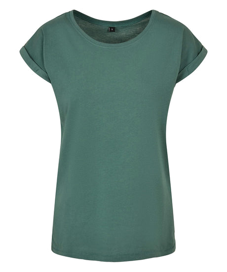 Build Your Brand Womens Extended Shoulder Tee Pale Leaf