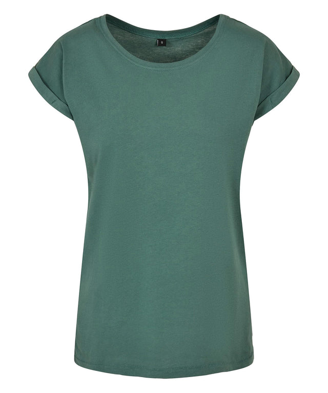 Build Your Brand Womens Extended Shoulder Tee Pale Leaf