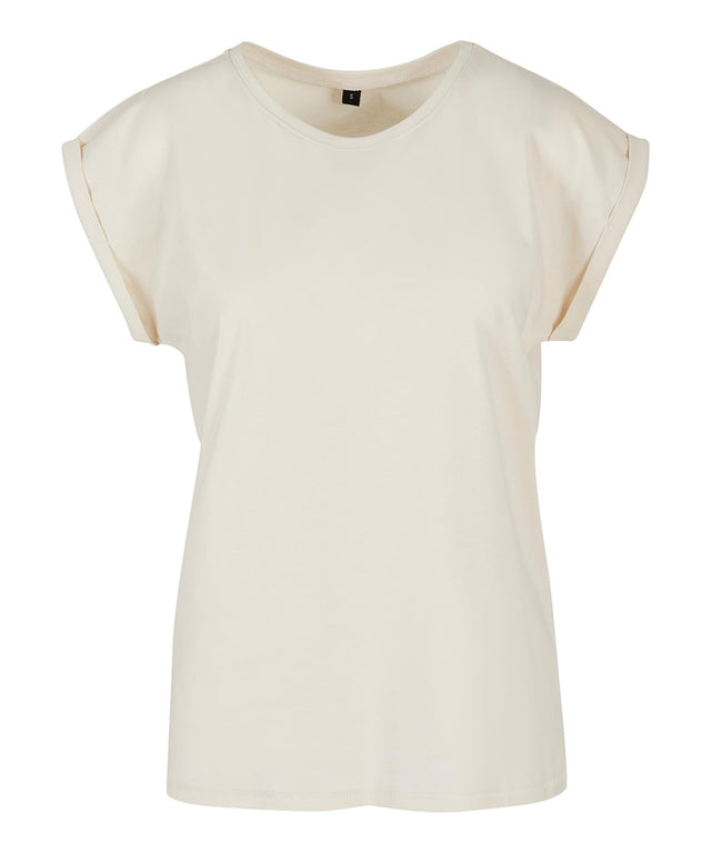 Build Your Brand Womens Extended Shoulder Tee Sand