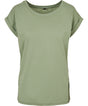 Build Your Brand Womens Extended Shoulder Tee Soft Salvia
