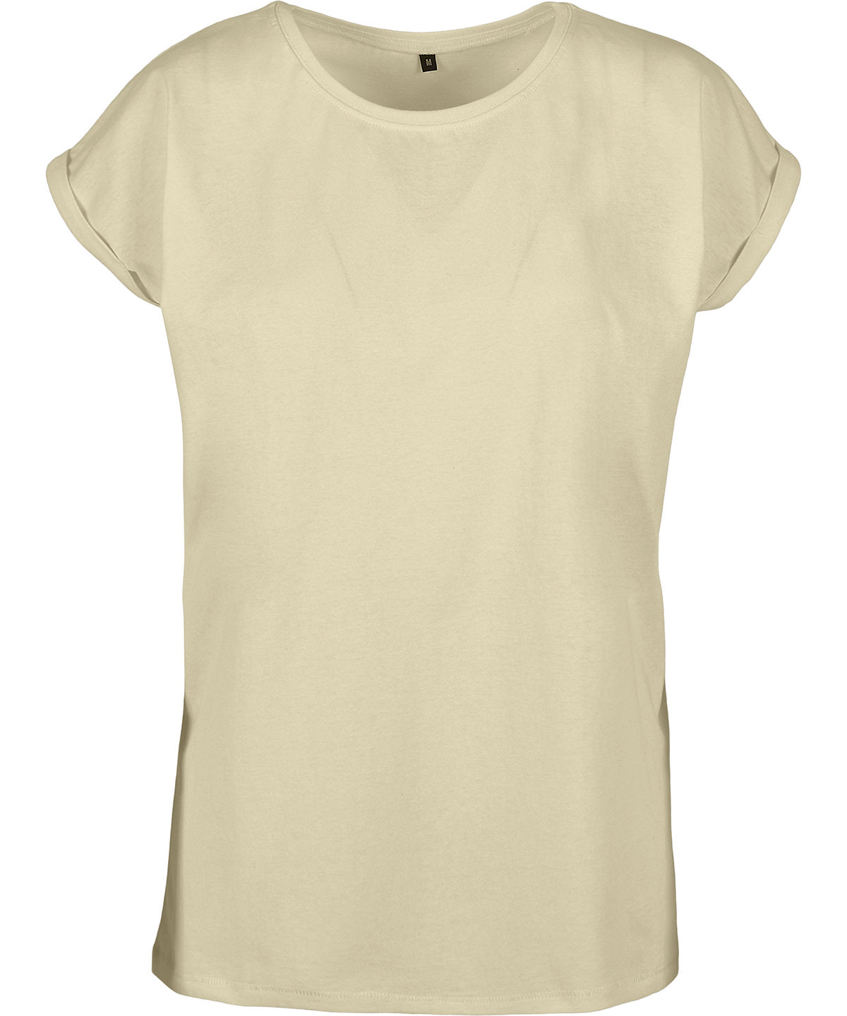 Build Your Brand Womens Extended Shoulder Tee Soft Yellow