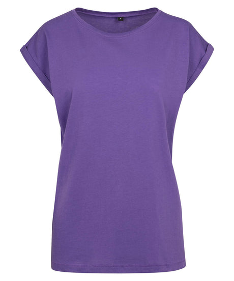 Build Your Brand Womens Extended Shoulder Tee Ultra Violet