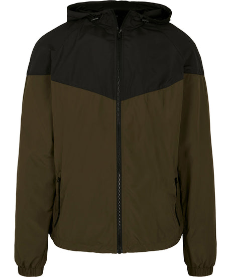 Build Your Brand Two-Tone Tech Windrunner Jacket
