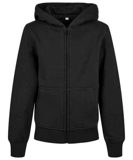 Build Your Brand Organic Kids Basic Zip Hoodie
