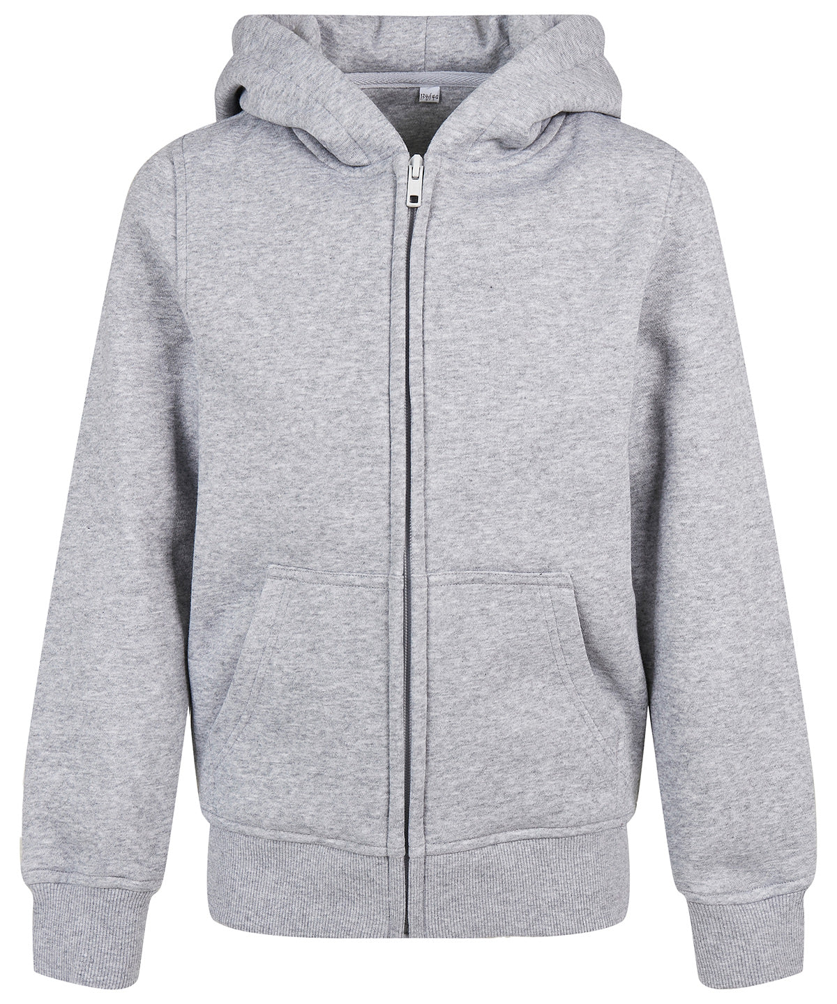 Build Your Brand Organic Kids Basic Zip Hoodie