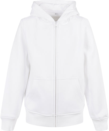 Build Your Brand Organic Kids Basic Zip Hoodie