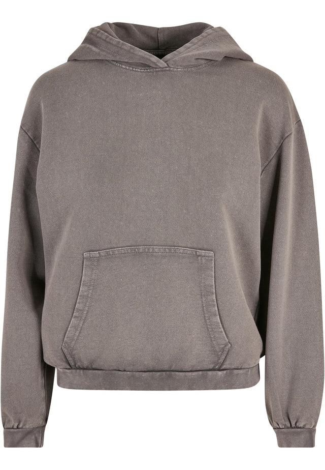 Build Your Brand Womens Acid Washed Oversized Hoodie