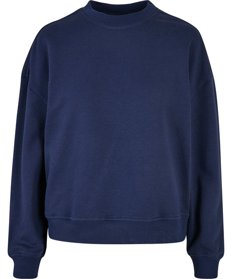 Build Your Brand Women’S Oversized Crew Neck Sweatshirt