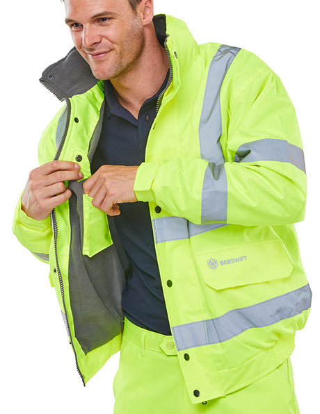 Beeswift High Visibility Fleece Lined Bomber Jacket