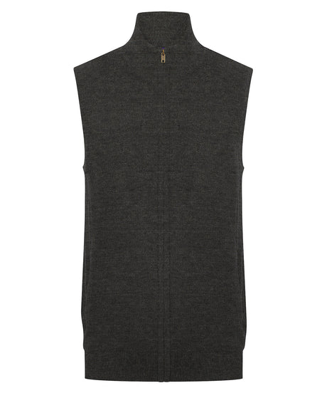 Henbury Sleeveless Zip Through Jumper - HB711