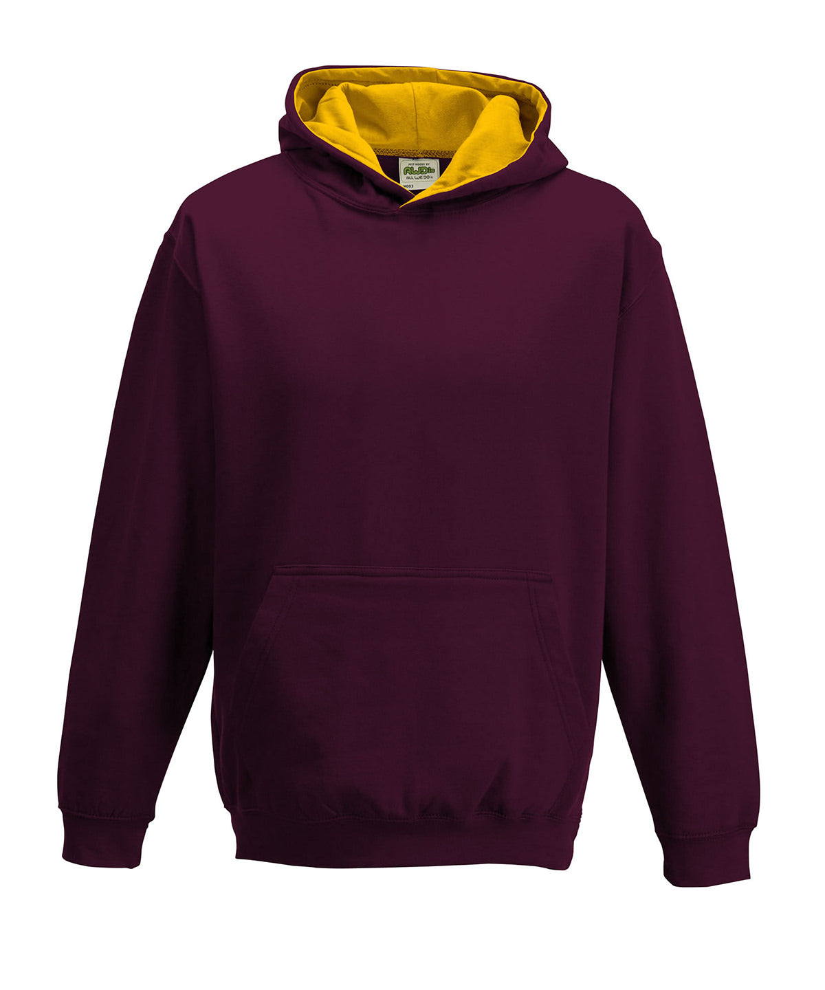 AWDis Varsity Hoodie Unisex - Burgundy/Gold / 12/13 Years / Kids varsity hoodie - Hoodies