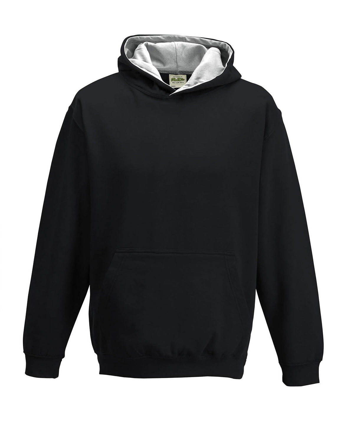 AWDis Varsity Hoodie Unisex - Jet Black/Heather Grey / 12/13 Years / Kids varsity hoodie - Hoodies
