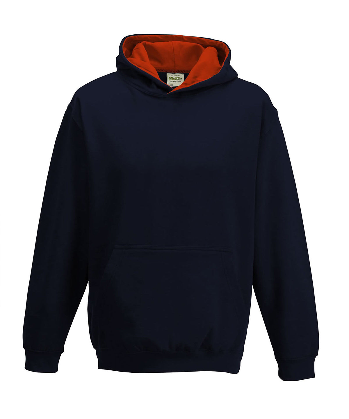 AWDis Varsity Hoodie Unisex - New French Navy/Fire Red / 12/13 Years / Kids varsity hoodie - Hoodies