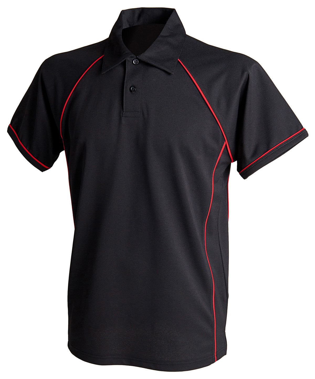 Finden & Hales Piped performance polo Black/Red - S - Polo Shirts