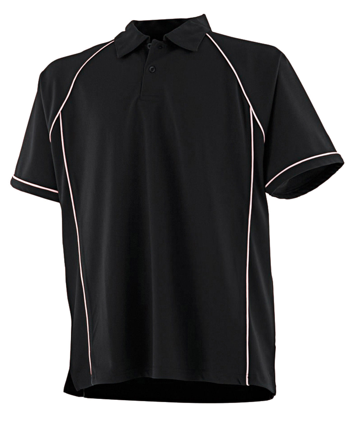 Finden & Hales Piped performance polo Black/White - S - Polo Shirts