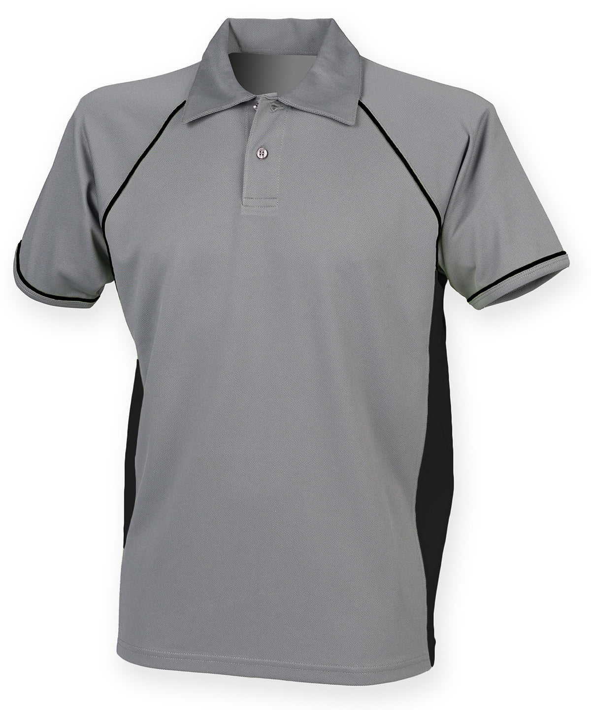 Finden & Hales Piped performance polo Gunmetal Grey/Black/Black