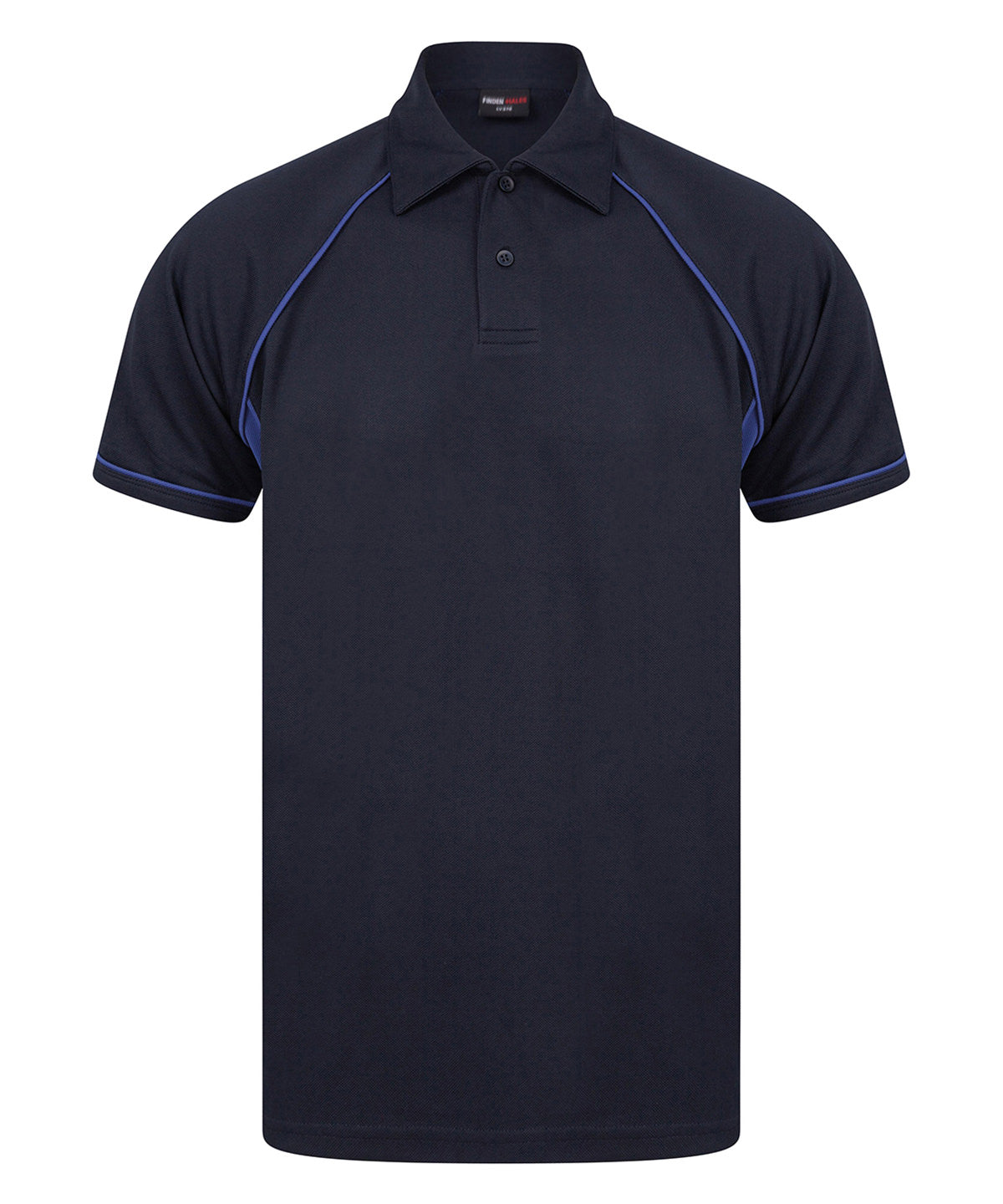Finden & Hales Piped performance polo Navy/Royal/Royal