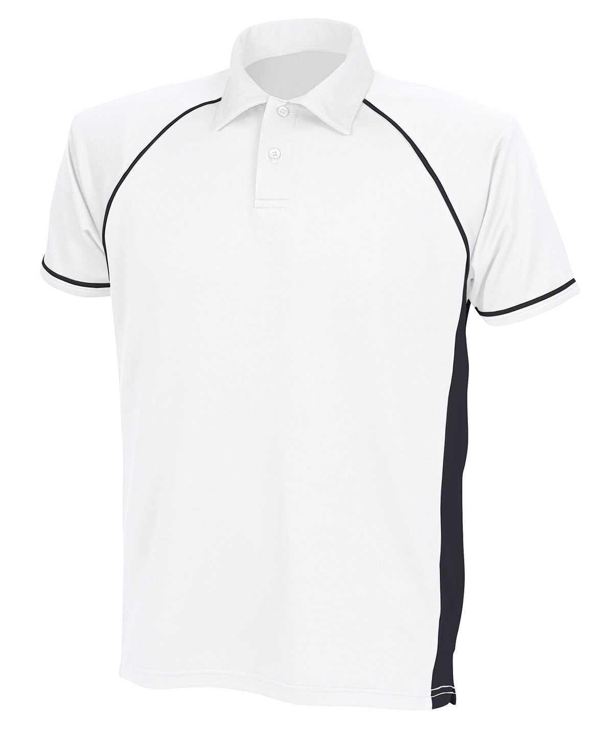 Finden & Hales Piped performance polo White/Black/Black - S - Polo Shirts