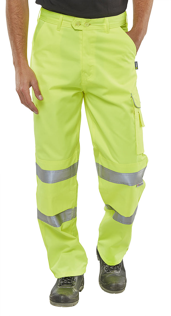 Beeswift Poly Cotton En471 Trousers Yellow