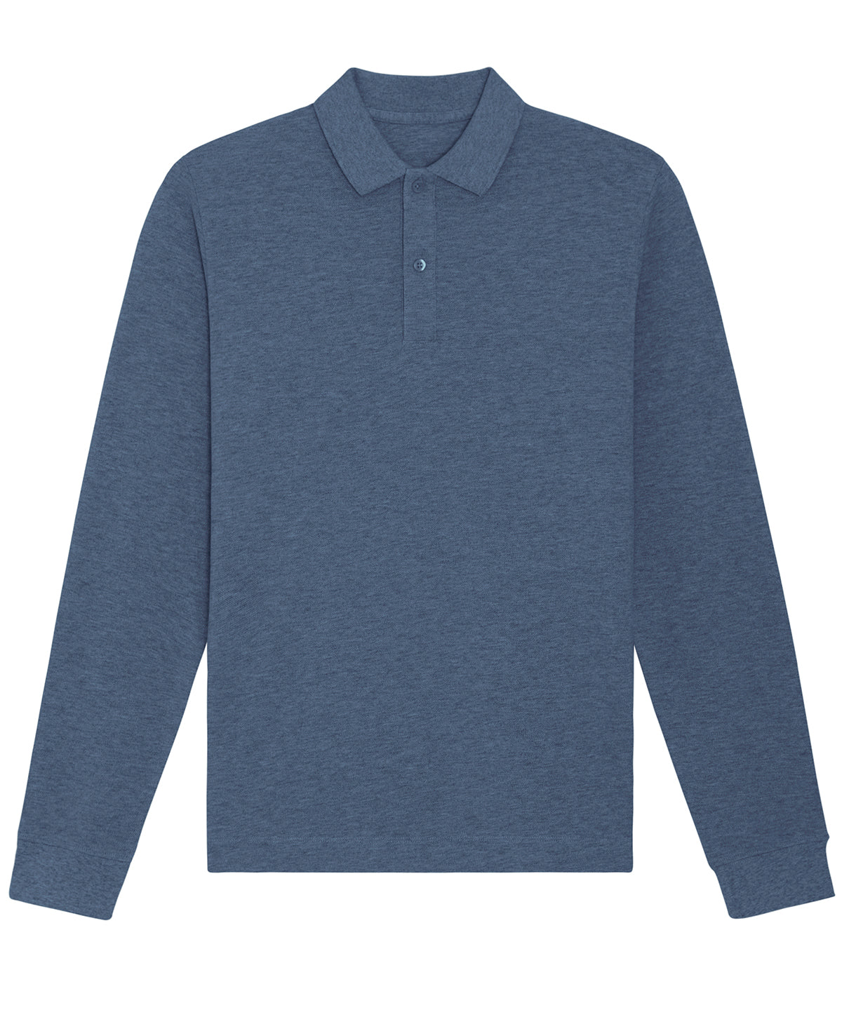 Stanley/Stella Prepster Long Sleeve Unisex Polo Dark Heather Blue - XXS - Shirts