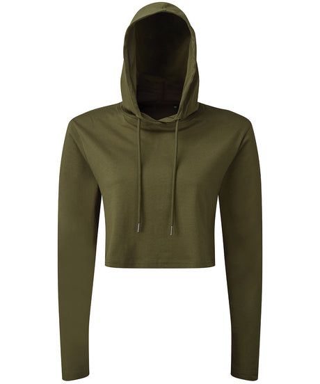 TriDri Womens Cropped Hooded Long Sleeve T-Shirt