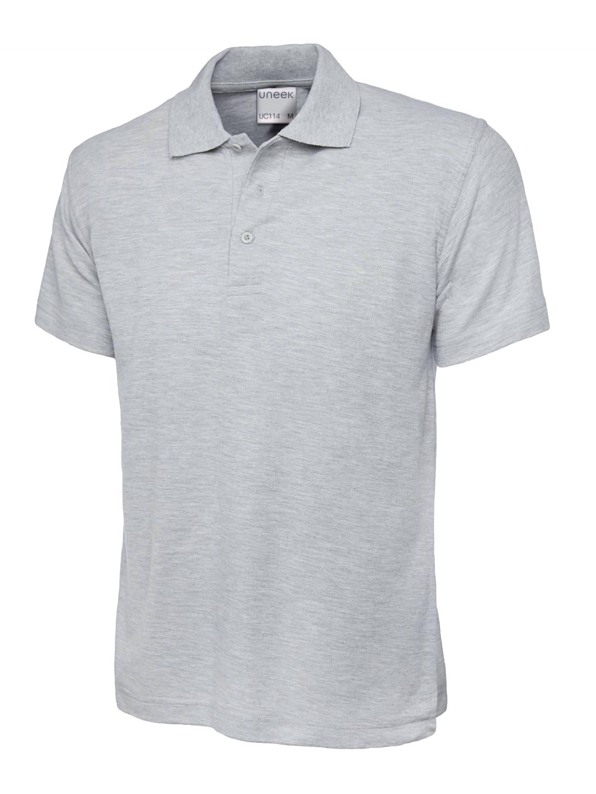 Uneek UC114 - Mens Ultra Cotton Polo Shirt Heather Grey - Shirts: Gray