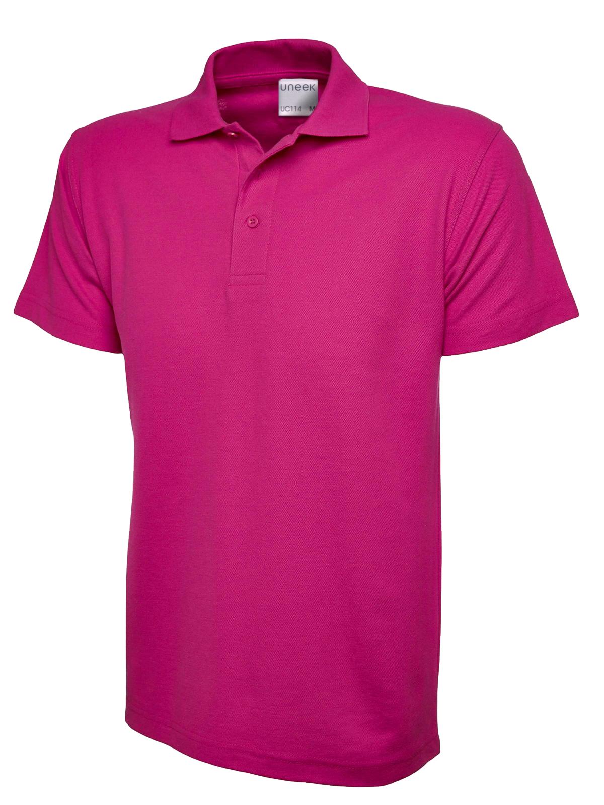 Uneek UC114 - Mens Ultra Cotton Polo Shirt Hot Pink - Shirts