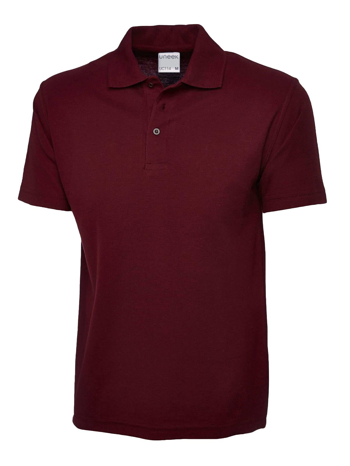 Uneek UC114 - Mens Ultra Cotton Polo Shirt Maroon - Shirts: Red
