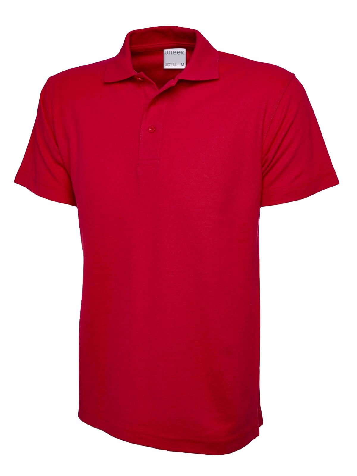 Uneek UC114 - Mens Ultra Cotton Polo Shirt Red - Shirts