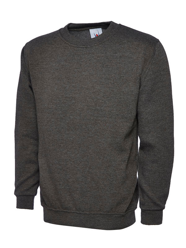 Uneek UC203 - Classic Sweatshirt Charcoal - XS - Sweatshirts: Gray