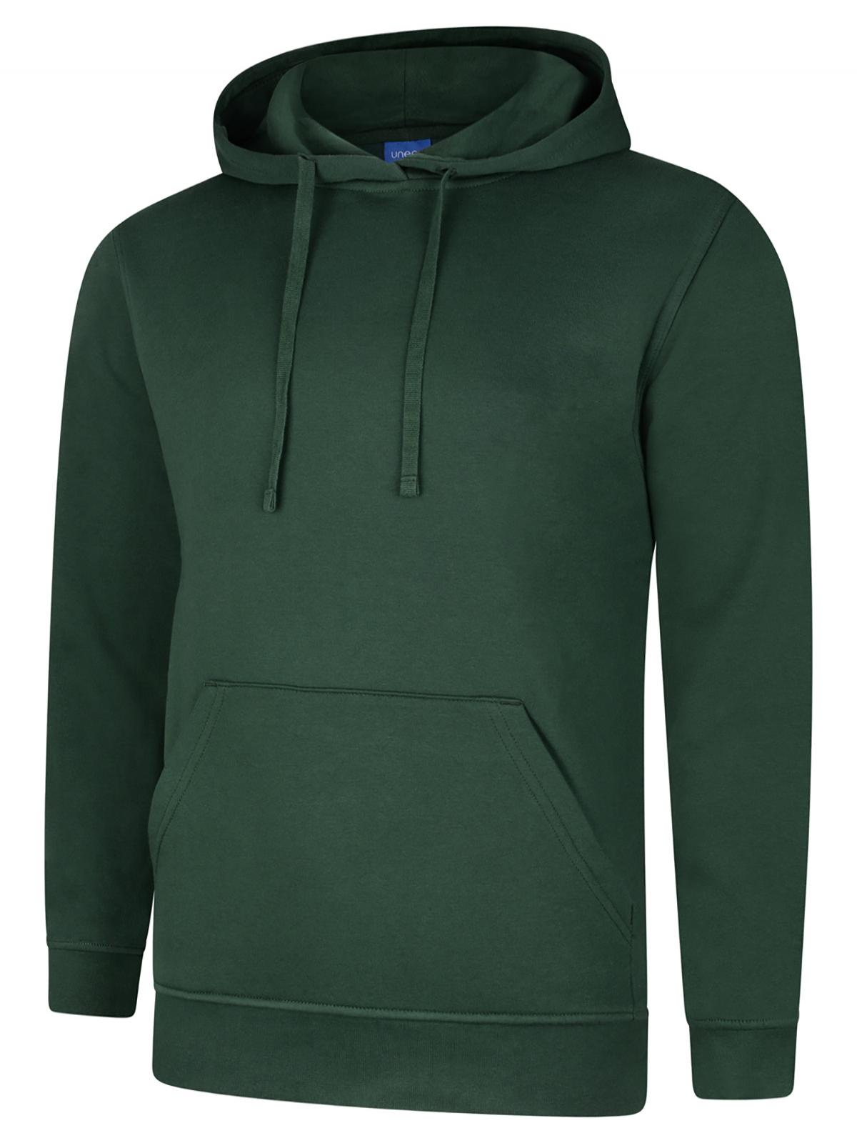 Uneek UC509 - Deluxe Hooded Sweatshirt - Bottle Green / XS - Hoodies: Yellow