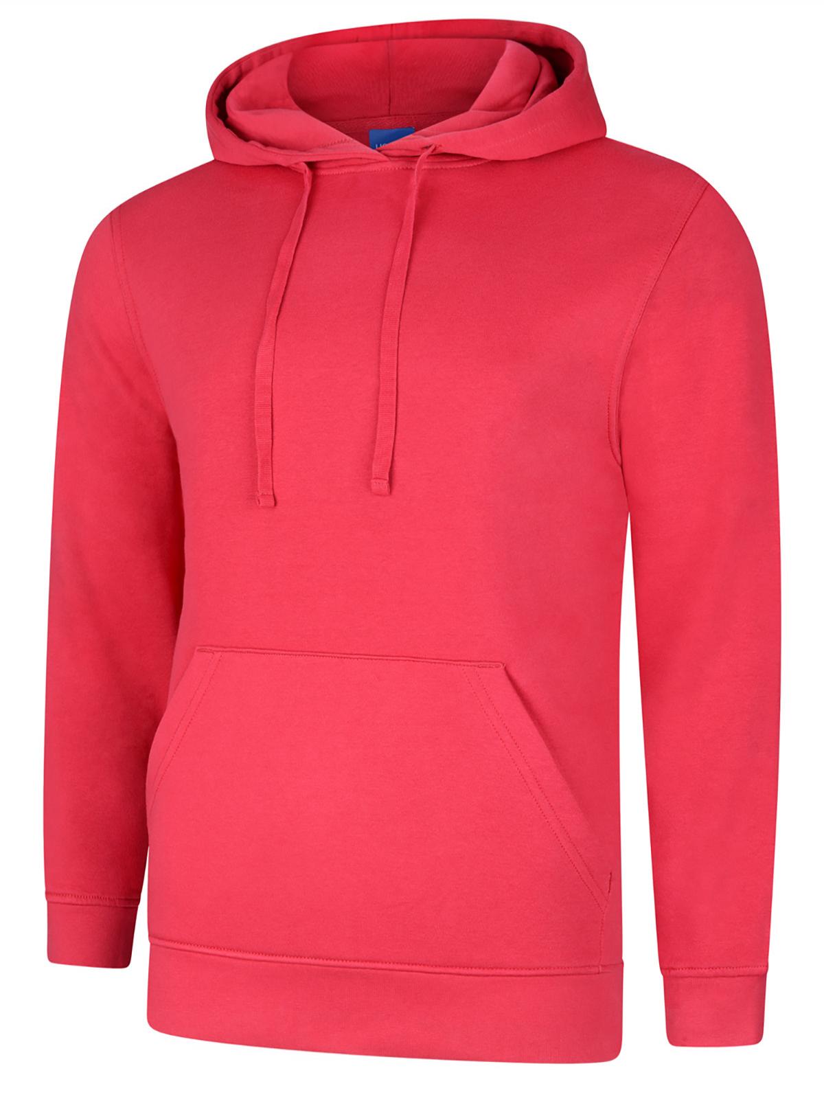 Uneek UC509 - Deluxe Hooded Sweatshirt - Cranberry / XS - Hoodies: Yellow