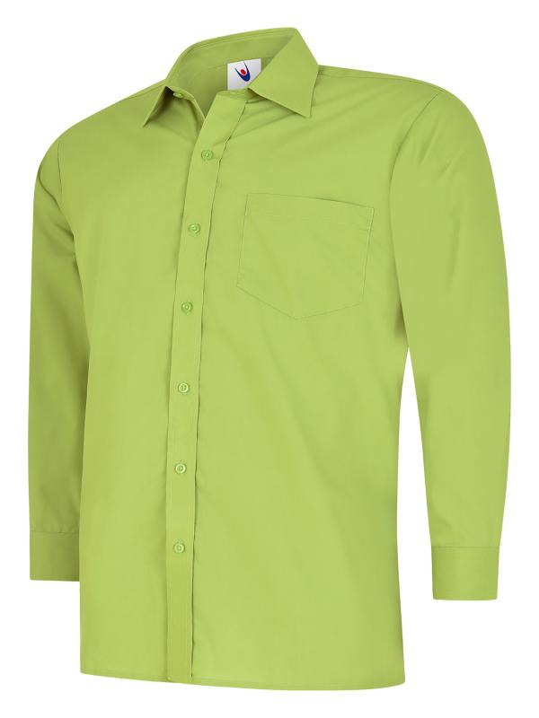 Uneek UC709 - Mens Poplin Full Sleeve Shirt Lime