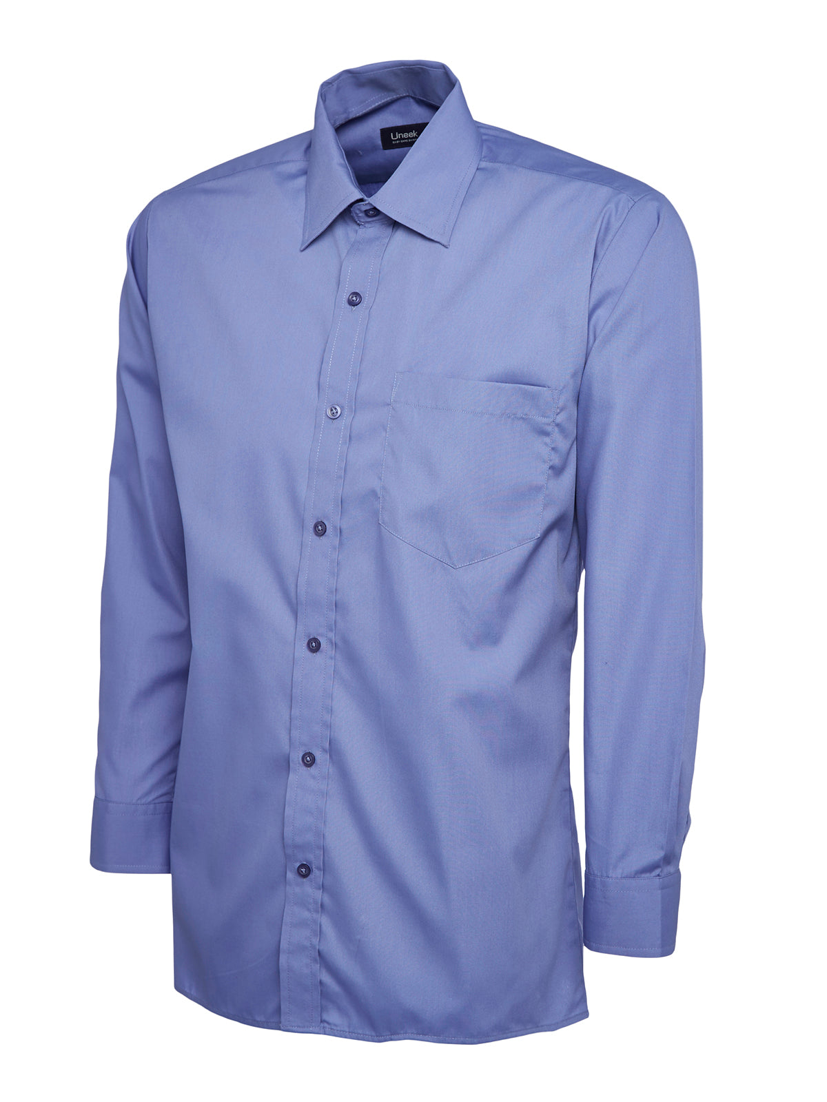Uneek UC709 - Mens Poplin Full Sleeve Shirt Mid Blue - Shirts