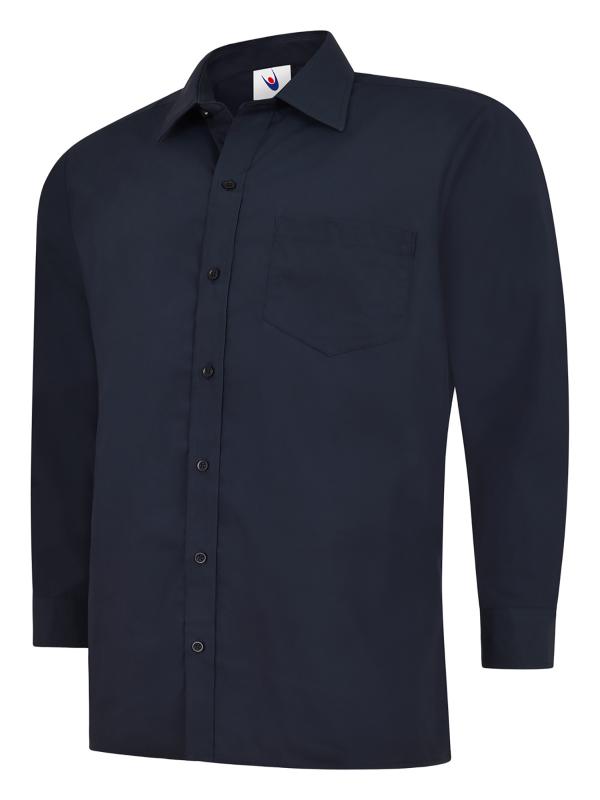 Uneek UC709 - Mens Poplin Full Sleeve Shirt Navy